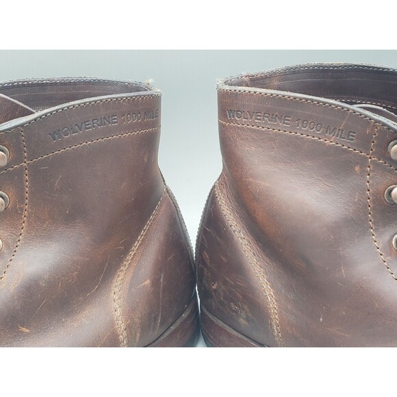 Wolverine 1000 Mile Men 9.5 Plain-Toe Original Boot - Brown - Picture 12 of 16